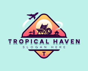 Tropical Beach Chair logo design