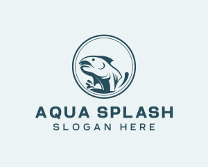 Marine Fish Splash logo design
