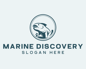 Marine Fish Splash logo design