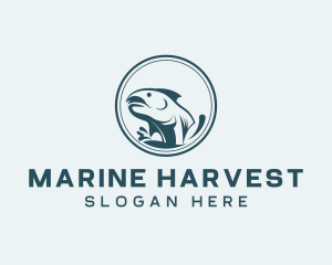 Marine Fish Splash logo design