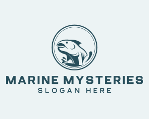 Marine Fish Splash logo design