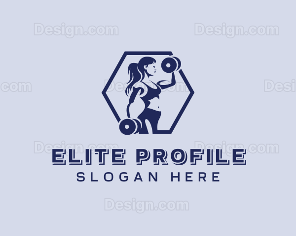 Weightlifter Fitness Woman Logo