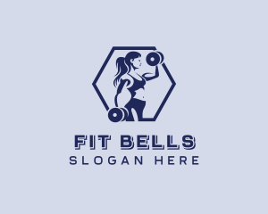 Weightlifter Fitness Woman logo design