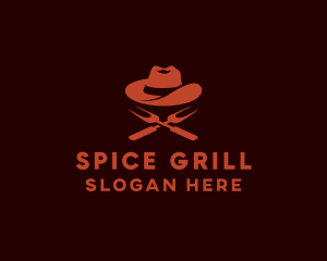 Cowboy Grill Fork logo design