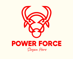 Red Horn Bull logo design