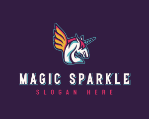 Winged Pegasus Unicorn logo