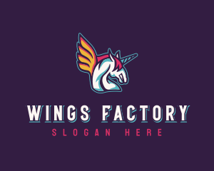 Winged Pegasus Unicorn logo