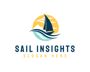 Sail Boat Ocean Waves  logo