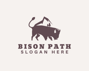 Mountain Bison Animal logo