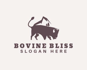 Mountain Bison Animal logo design