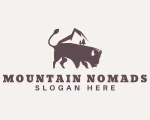 Mountain Bison Animal logo design