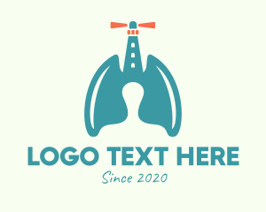 Oxygen - Lung Lighthouse Beacon logo design