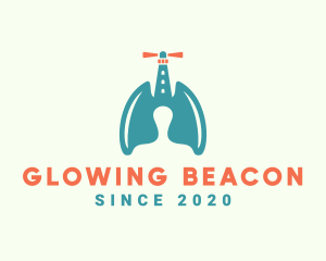 Lung Lighthouse Beacon logo design