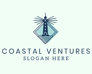 Nautical Lighthouse Ocean logo design