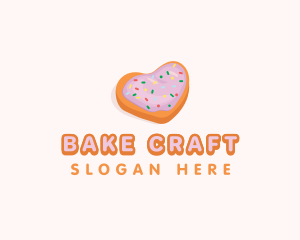 Heart Cookie Dessert logo design