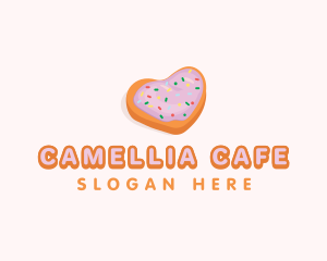 Heart Cookie Dessert logo design