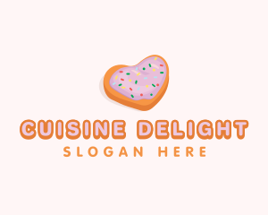 Heart Cookie Dessert logo design