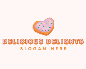 Heart Cookie Dessert logo design