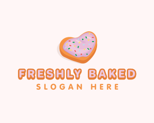 Heart Cookie Dessert logo design