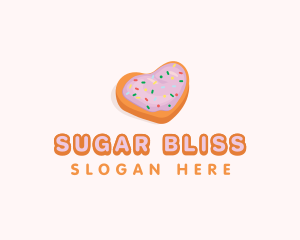 Heart Cookie Dessert logo design