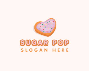 Heart Cookie Dessert logo design