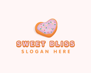 Heart Cookie Dessert logo design