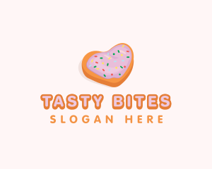 Heart Cookie Dessert logo design