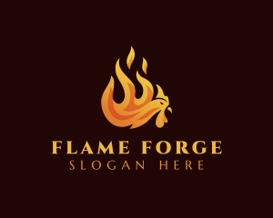 Chicken Flame Cuisine logo design