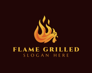 Chicken Flame Cuisine logo design