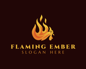 Chicken Flame Cuisine logo design