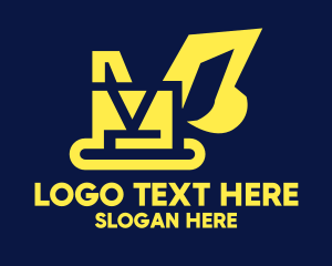 Construction - Yellow Construction Excavator Digger logo design