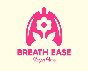 Pink Flower Respiratory Lungs logo design