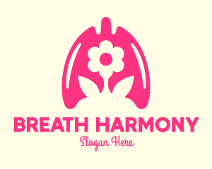 Pink Flower Respiratory Lungs logo
