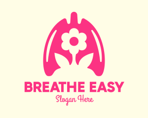 Pink Flower Respiratory Lungs logo design