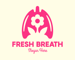 Pink Flower Respiratory Lungs logo design