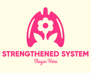 Pink Flower Respiratory Lungs logo design