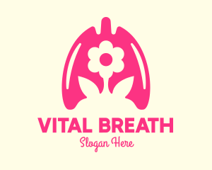 Pink Flower Respiratory Lungs logo design