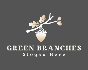 Nature Acorn Branch logo design