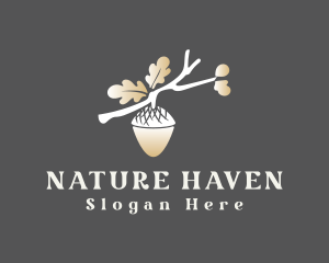 Nature Acorn Branch logo design