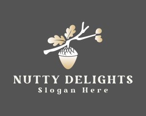 Elegant Oak Acorn branch logo design