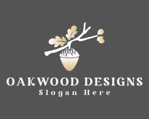 Elegant Oak Acorn branch logo