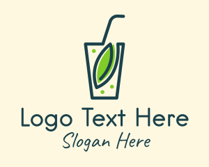 Minimalist Leaf Drink logo
