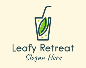 Minimalist Leaf Drink logo design