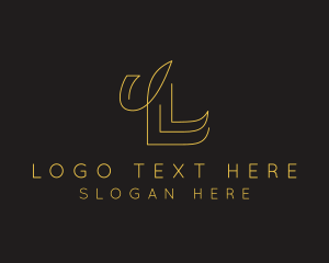 Gold Minimalist Letter L logo