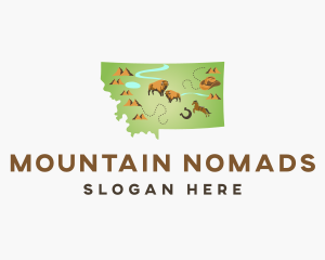 Montana Travel Map logo design