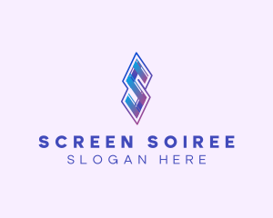 Folded Modern Ribbon Letter S logo design