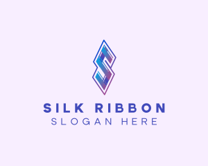 Folded Modern Ribbon Letter S logo design