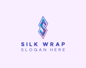 Folded Modern Ribbon Letter S logo design