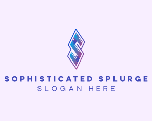 Folded Modern Ribbon Letter S logo design