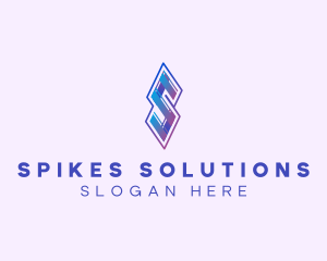 Folded Modern Ribbon Letter S logo design